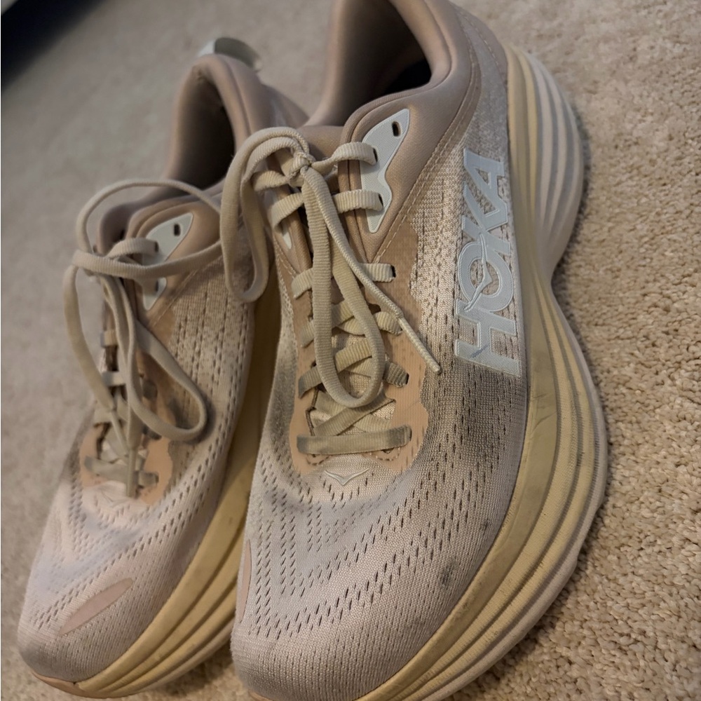 Hoka Clifton 9 Women's Running Shoes - Beige